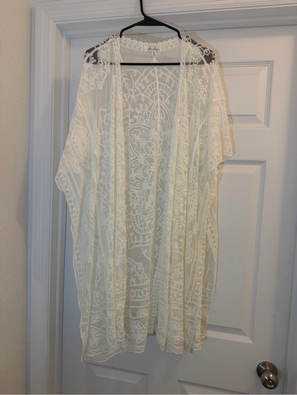 Ambiance Sheer Embroidered Kimono Cardigan